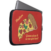 Pizza Slice individuelle Name- und Textbuchsen Laptopschutzhülle (Vorne Rechts)