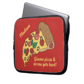 Pizza Slice individuelle Name- und Textbuchsen Laptopschutzhülle (Vorderseite Links)