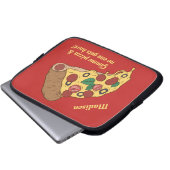 Pizza Slice individuelle Name- und Textbuchsen Laptopschutzhülle (Vorne Knopf)