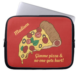 Pizza Slice individuelle Name- und Textbuchsen Laptopschutzhülle