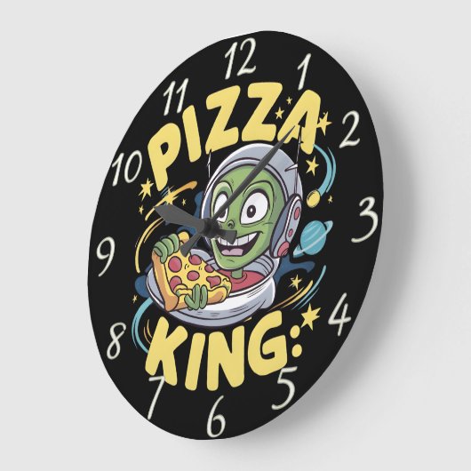 Pizza Slice Joy Große Wanduhr (Winkel)