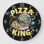 Pizza Slice Joy Große Wanduhr (Vorderseite)