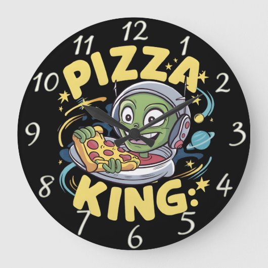 Pizza Slice Joy Große Wanduhr (Vorderseite)