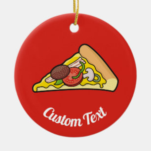Pizza Slice Keramik Ornament