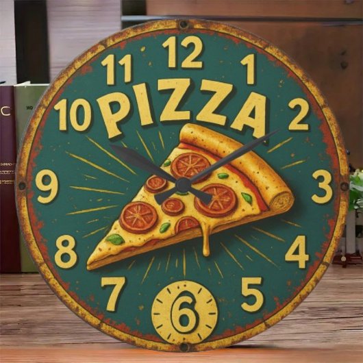 Pizza Slice Kitchen Decor Große Wanduhr