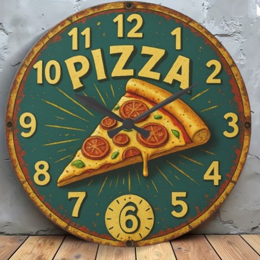 Pizza Slice Kitchen Decor Große Wanduhr