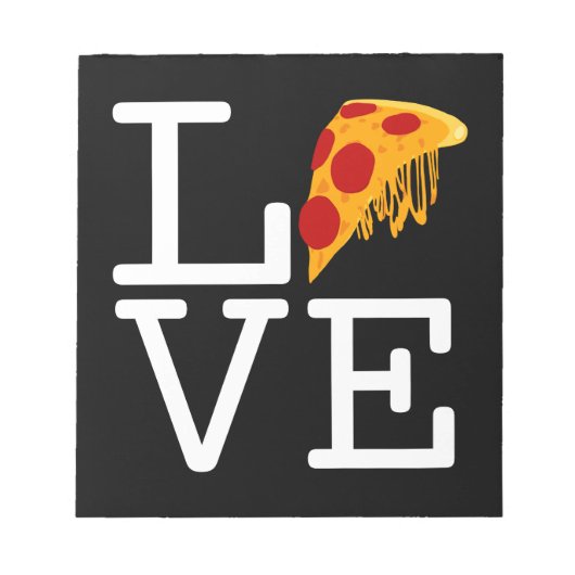Pizza Slice Liebe Notizblock (Vorderseite)