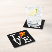 Pizza Slice Liebe Rechteckiger Pappuntersetzer (Vor Ort)