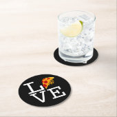 Pizza Slice Liebe Runder Pappuntersetzer (Vor Ort)