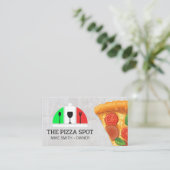 Pizza Slice | Logo des italienischen Restaurants Visitenkarte (Stehend Vorderseite)