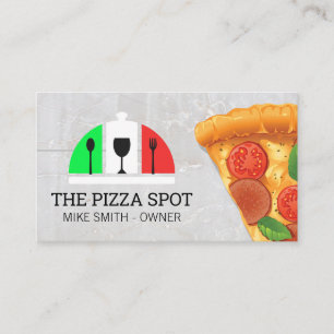Pizza Slice   Logo des italienischen Restaurants Visitenkarte