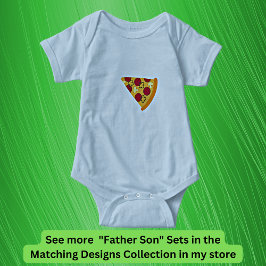Pizza Slice, Matching Pater Son, Vater Boy Baby Strampler