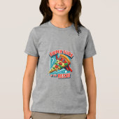 Pizza Slice mit Kapp Tri-Blend Shirt (Vorderseite)