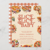 Pizza | Slice | Neutrale Babydusche für Geschlecht Einladung (Vorne/Hinten)
