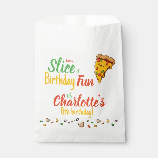 Pizza, Slice of Birthday fun, Kawaii Geschenktütchen (Vorderseite)