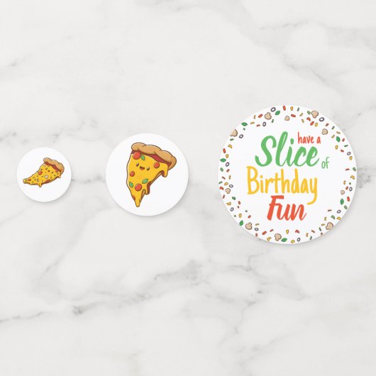 Pizza, Slice of Birthday fun, Kawaii Konfetti (Rückseiten)