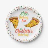 Pizza, Slice of Birthday fun, Kawaii Pappteller (Vorderseite)