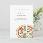 Pizza Slice of Fun Birthday Invitation Einladung (Stehend Vorderseite)