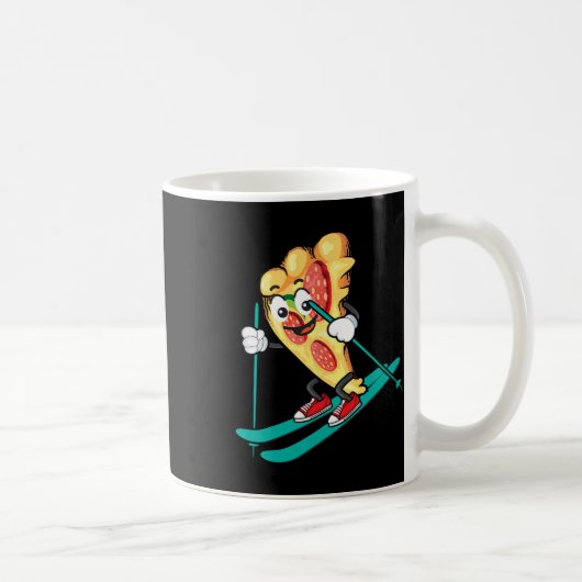 Pizza Slice On Skis Cool Weizen Teig Pie Lovers Gi Kaffeetasse (Rechts)