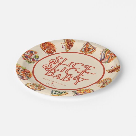 Pizza | Slice Pappteller (Schrägansicht)