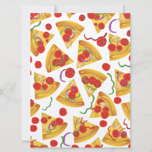 Pizza Slice Pattern Einladung (Vorderseite)