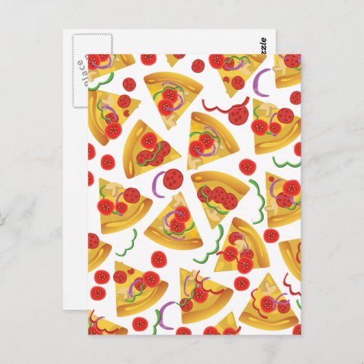 Pizza Slice Pattern Postkarte (Vorne/Hinten)