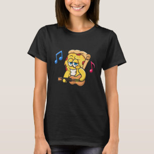 Pizza Slice Playing Gitarre Bass Music Rock Guitar T-Shirt