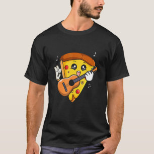 Pizza Slice Playing Gitarre Bass Music Rock Guitar T-Shirt