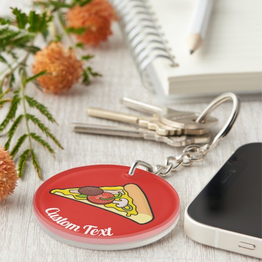 Pizza Slice Schlüsselanhänger (Vorderseite rechts)