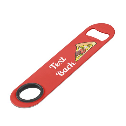 Pizza Slice Speed Flaschenöffner (Rückseite Schrägansicht)