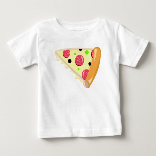 Pizza Slice Vatertag Baby White T - Shirt (Vorderseite)