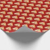 Pizza Slice with Family Name on Red Geschenkpapier (Ecke)