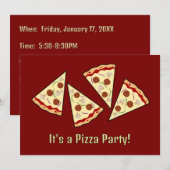 Pizza Slices Design Einladung (Vorne/Hinten)