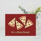 Pizza Slices Design Einladung (Stehend Vorderseite)
