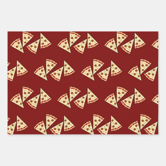 Pizza Slices Design Geschenkpapier Set (Vorderseite)
