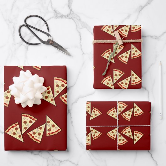 Pizza Slices Design Geschenkpapier Set (Vorderseite)