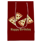 Pizza Slices Design Geschenktasche Mittlere Geschenktüte (Rückseite)