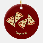 Pizza Slices Design Keramik Ornament (Hinten)