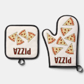 Pizza Slices Design Ofenhandschuh & Topflappen-Set (Vorderseite)