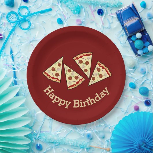Pizza Slices Design Paper Party Plate Pappteller (Party)