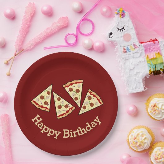 Pizza Slices Design Paper Party Plate Pappteller (Party)