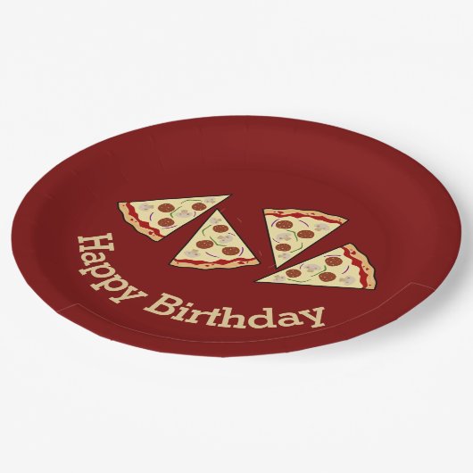 Pizza Slices Design Paper Party Plate Pappteller (Schrägansicht)