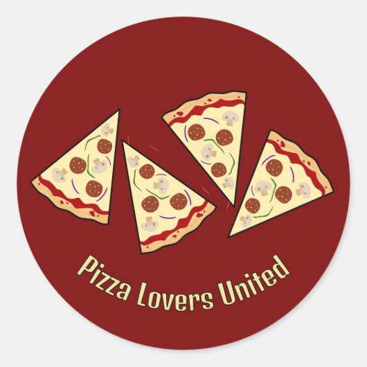 Pizza Slices Design Runder Aufkleber (Vorderseite)