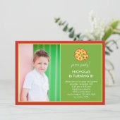 Pizza Slices Foto Geburtstag Einladung (Stehend Vorderseite)