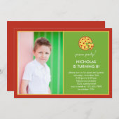 Pizza Slices Foto Geburtstag Einladung (Vorne/Hinten)