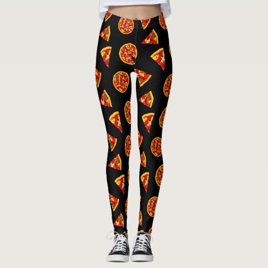 Pizza Slices Fun Cartoon Leggings (Vorderseite)
