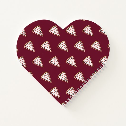 Pizza Slices Heart Notebook (Tomato Red) Notizblock (Rückseite)