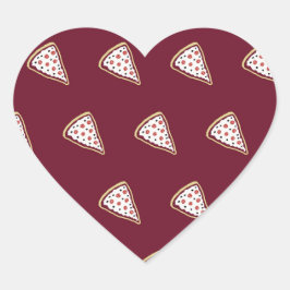 Pizza Slices Heart Stickers (Tomatenrot)
