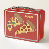 Pizza Slices individuelle Name Lunch Box (Rückseite)