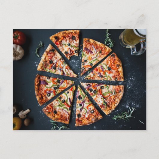 Pizza Slices Italian Food Postcard Postkarte (Vorderseite)